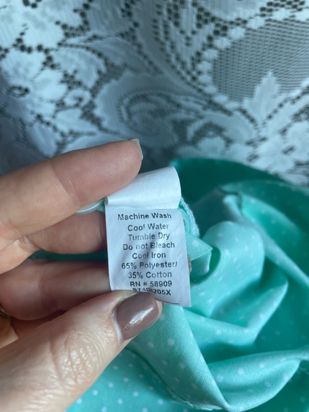 EDGEHILL COLLECTION Girl’s 4T Mint Green Polka Dot Dress with White Collar - Picture 7 of 10